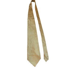 Bill Blass NEO Silk Tie Mustard Yellow Micro Geometric 90s Work Dad Gift
